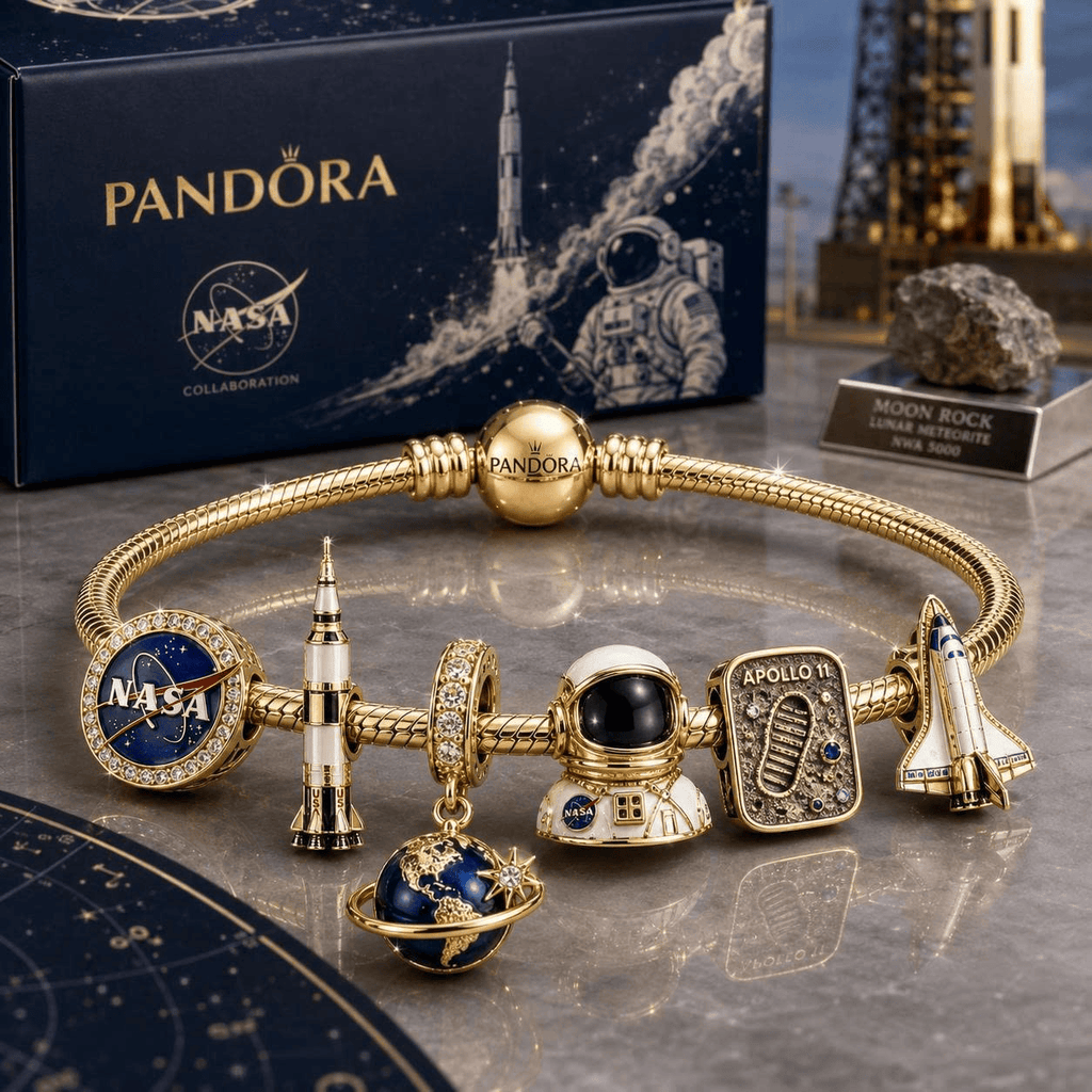 NASA Gold Charm Bracelet Set VTH