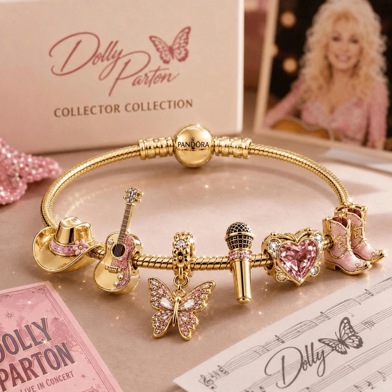DLPT Gold Charm Bracelet Set VTH