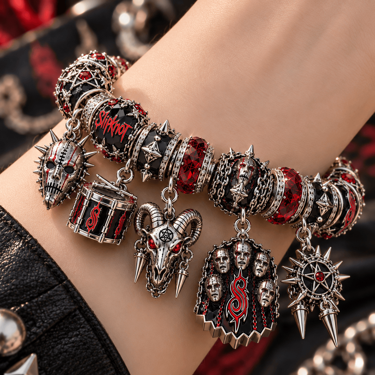 SLK Silver Charm Bracelet Set NTTB