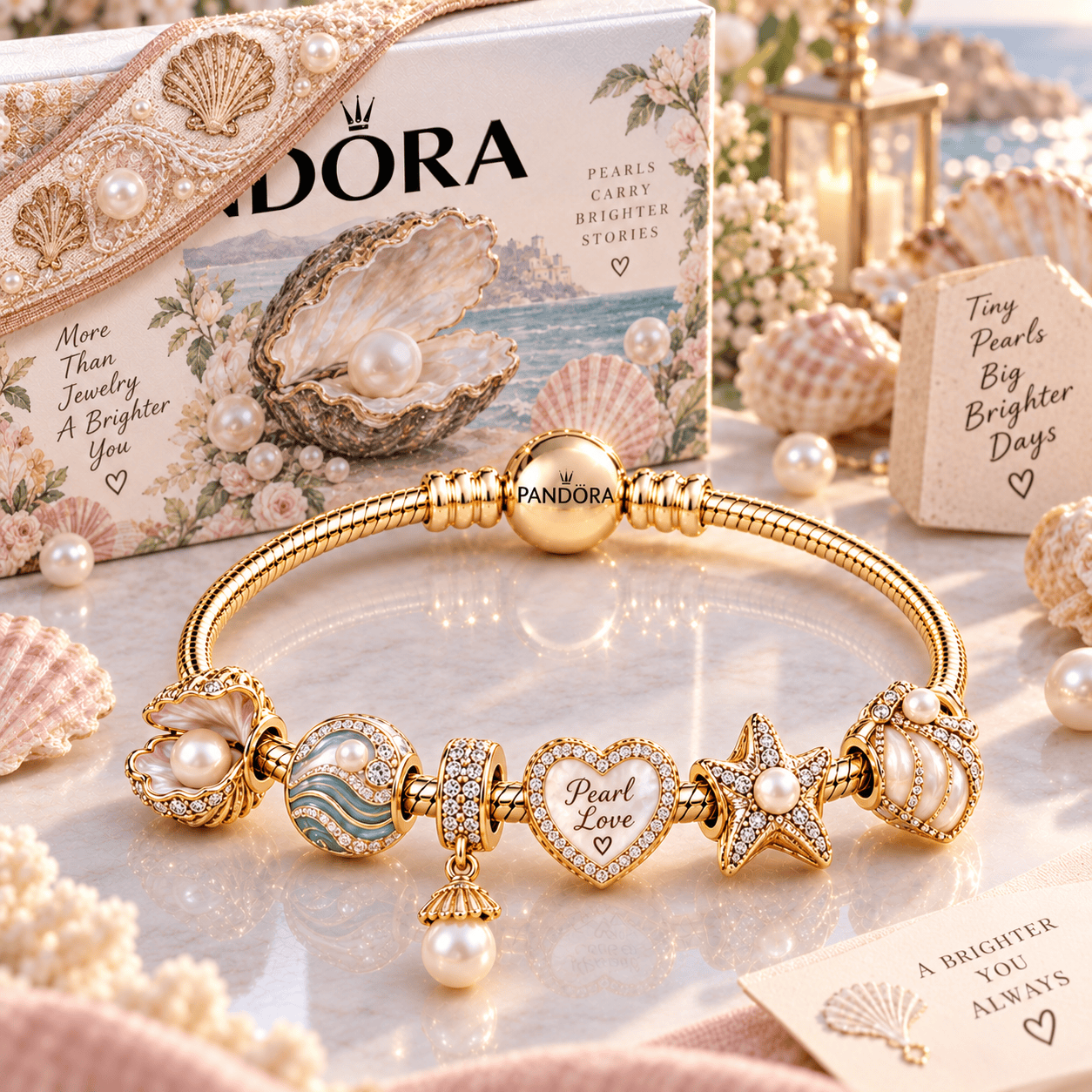 PEL Gold Charm Bracelet Set PTT