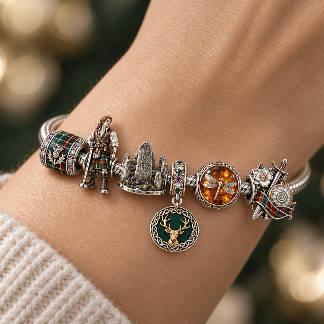 OLD Silver Charm Bracelet Set HQH