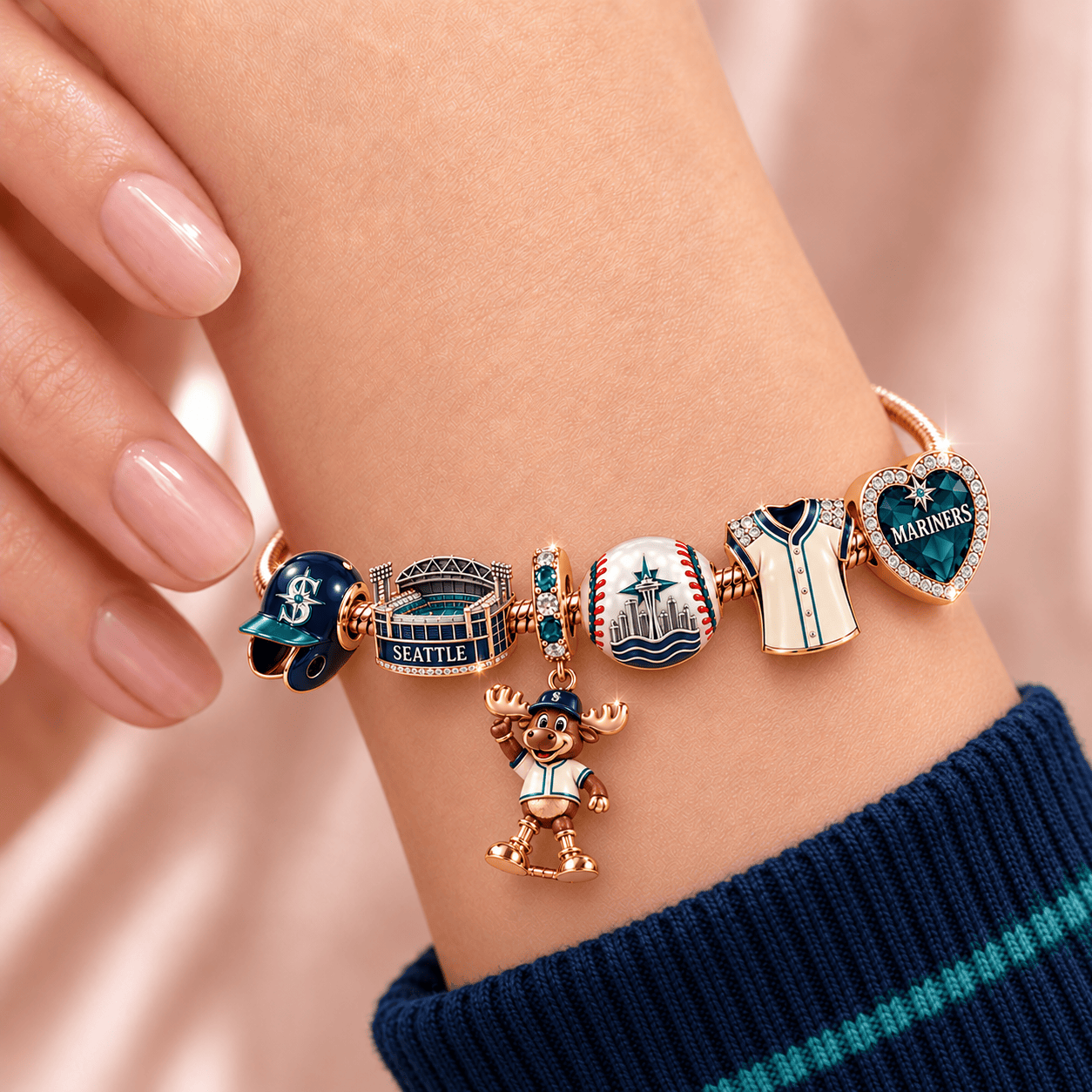 STMR Rose Gold Charm Bracelet Set TMH