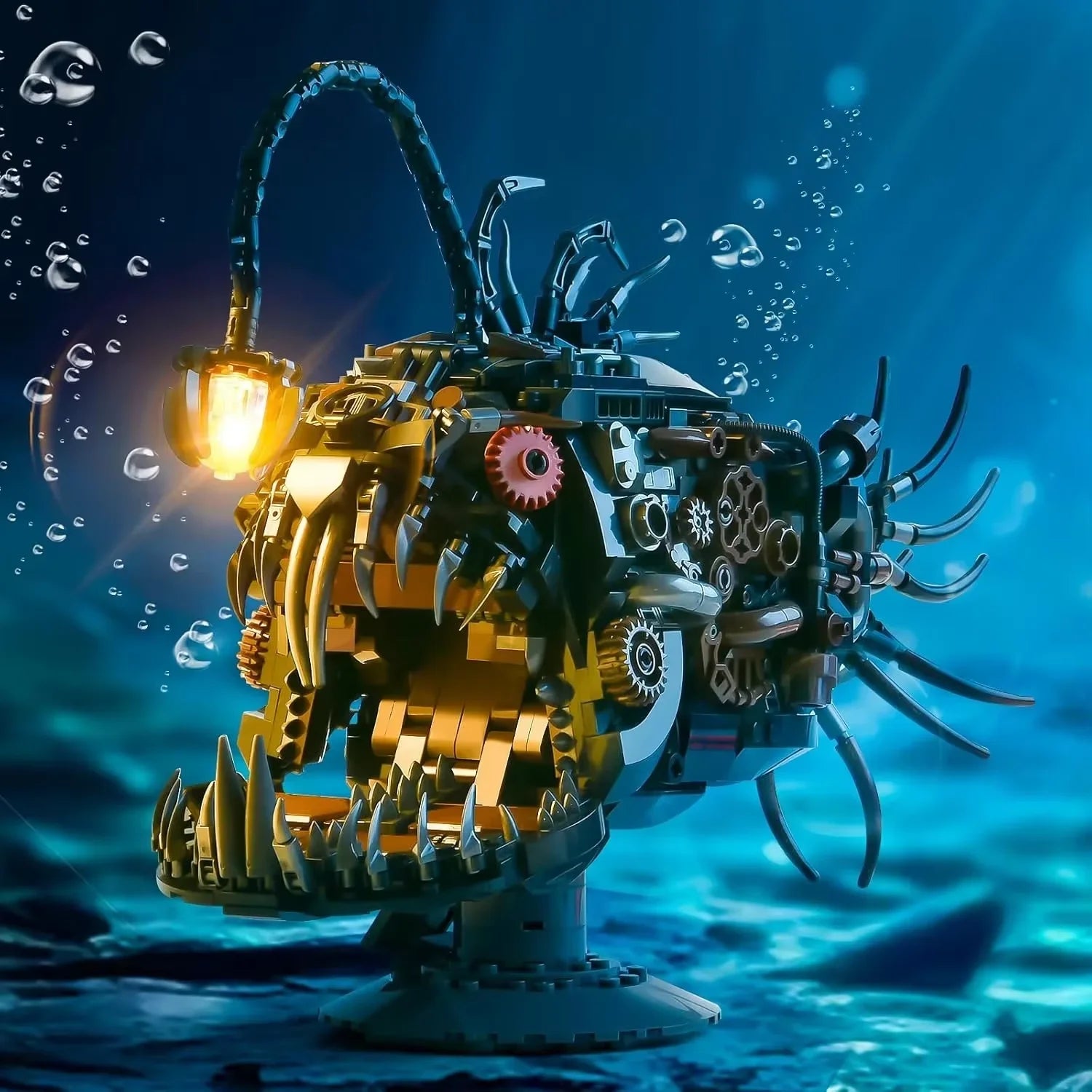 Creative Assembly Bricks Robotic Anglerfish MOC Set 1038Pcs Construction Toy STEM Model Gift For Adults And Kids