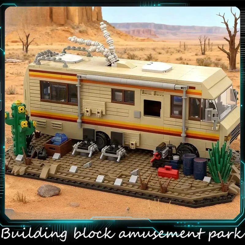 Technical Breaking Bad RV Adventure Camper Bus Car Model Building Blocks Fit Car Vehicle Assemble Bricks Toys For Boys Avid Fans