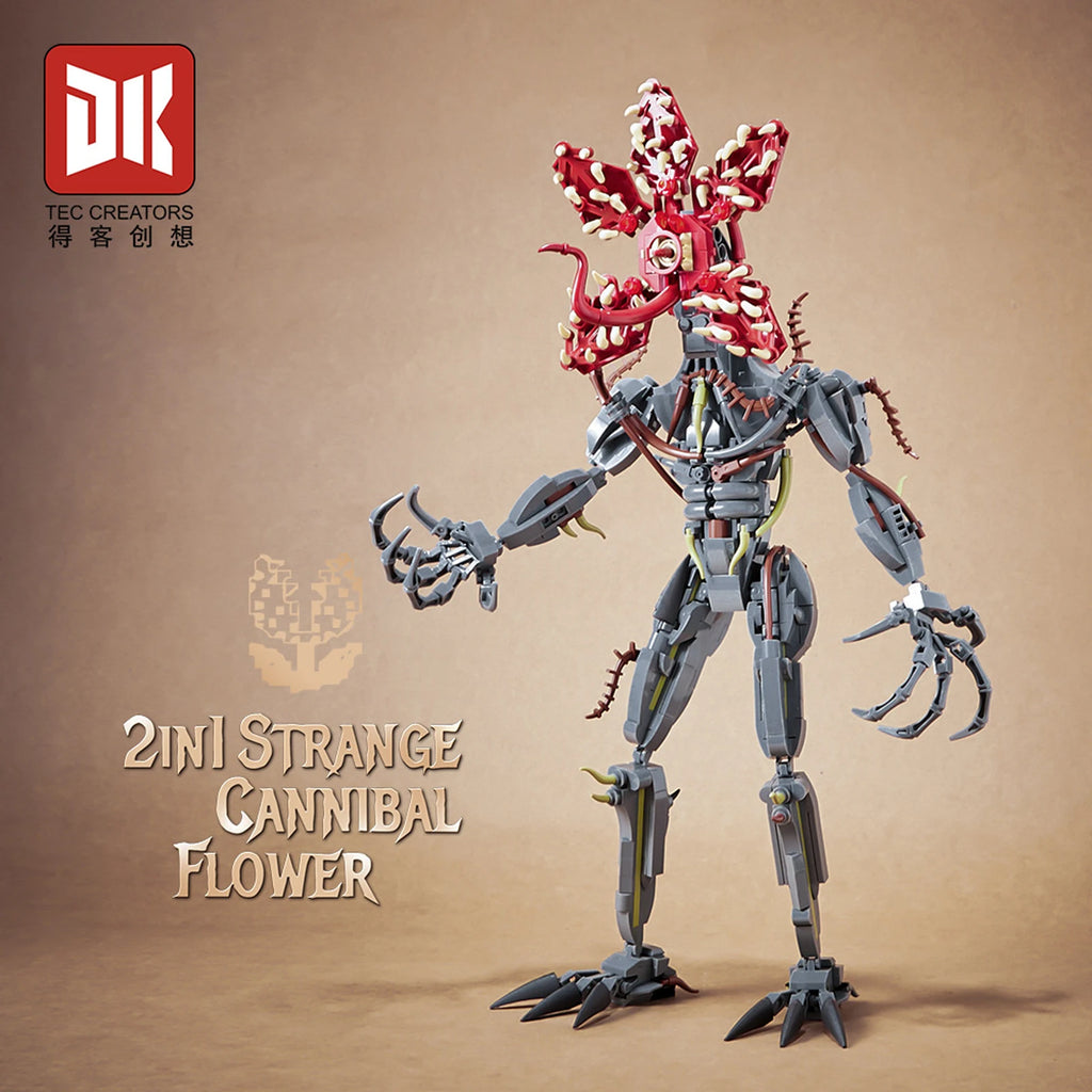 DK7045 858PCS 2in1 Strange Carnivorous Plant Assembly Block Model Building Kit Dual Mode Monster Toy Gift for Kids Adults